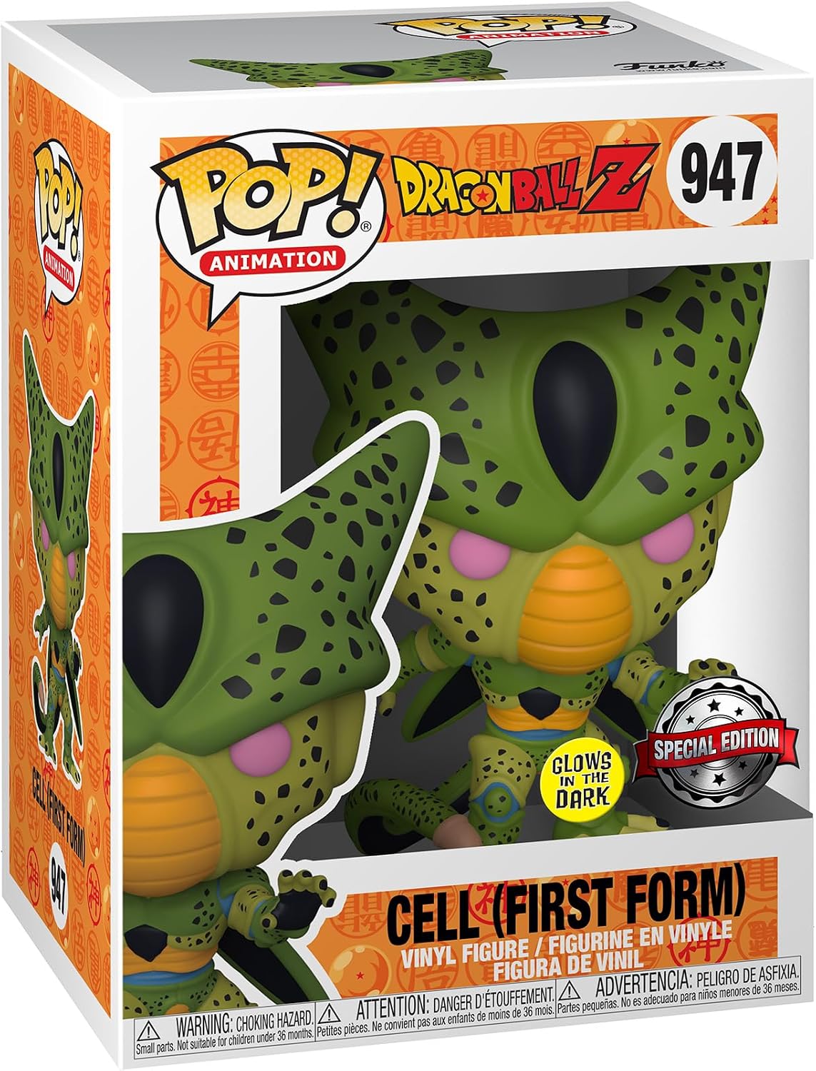 Funko Pop! Animation: DBZ - Cell - (First Form) - Glow in The Dark - Dragon Ball Z - Collectible Vinyl Figure - Gift Idea - Official Products - Toys for Children and Adults