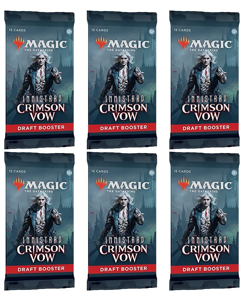 6 Packs Magic: The Gathering Draft Booster Pack Lot MTG Innistrad Crimson Vow