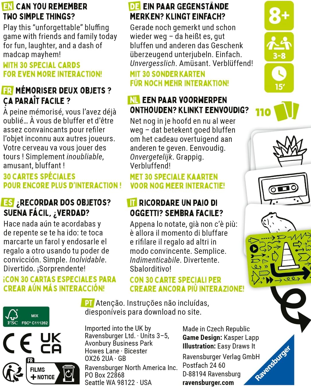 Ravensburger That’s Not A Hat - Pop Culture - Fun Bluffing & Memory Party Card Game for 3-8 Players | Fun Entertainment for Families |Travel Friendly