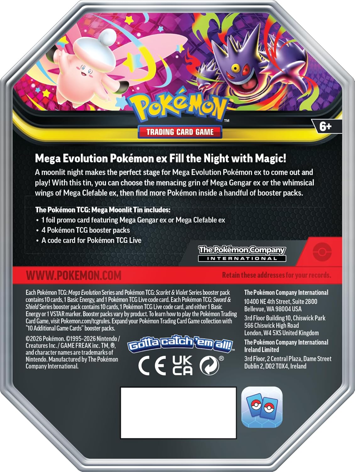 Pokemon TCG: Mega Moonlit Tin Mega Gengar