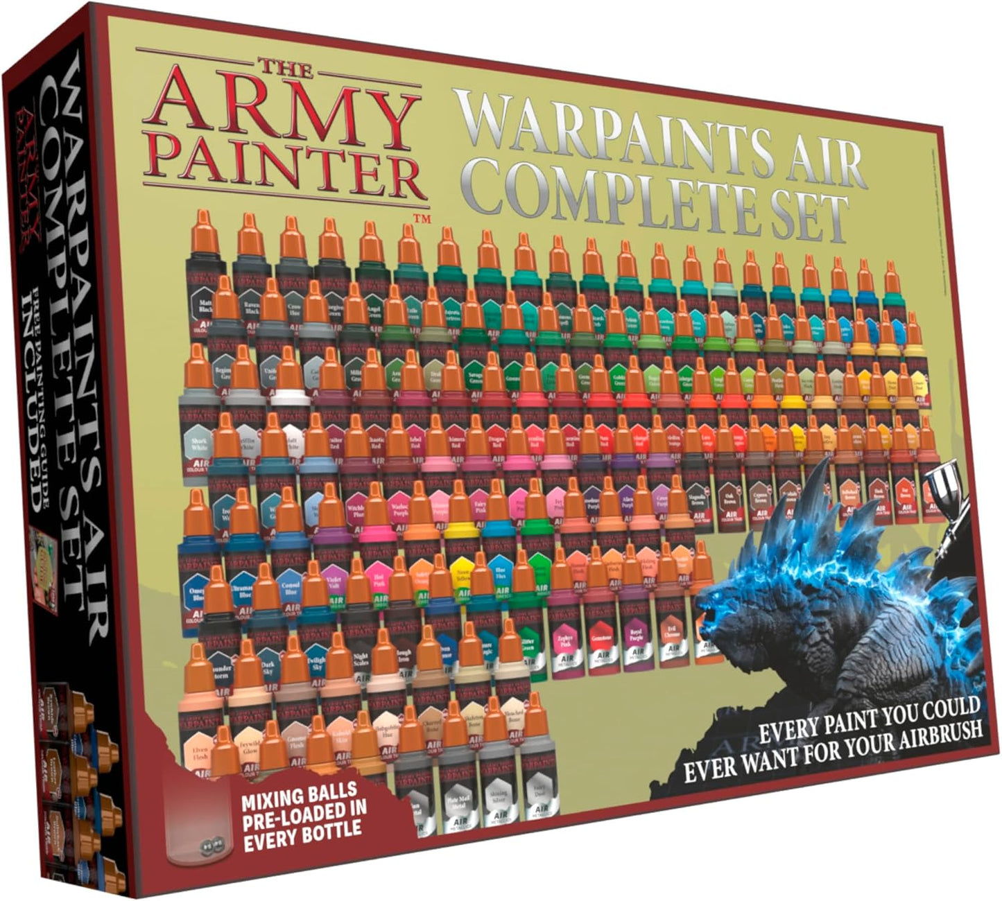 The Army Painter Warpaints Air Complete Set, 126 Non-Toxic Water Based Airbrush Paint Set - Paint for Tabletop Roleplaying, Boardgames, and Wargames Model Painting