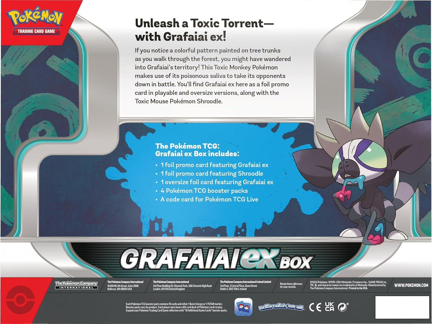 Pokemon TCG: Grafaiai ex Box - 4 Packs, Promo