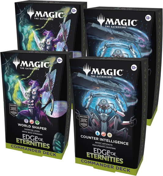 Magic: The Gathering Edge of Eternities Commmander Deck Bundle - 2 of Each Deck (2 World Shaper + 2 Counter Intelligence)
