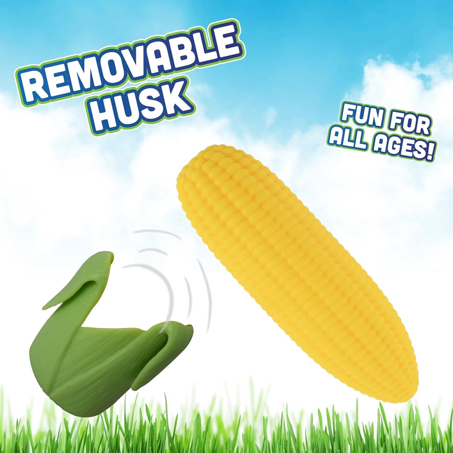 Toymendous Squishy Corn, Jumbo 9-Inch Squishy Vegetable with Removable Husk, Sensory Fidget Toy
