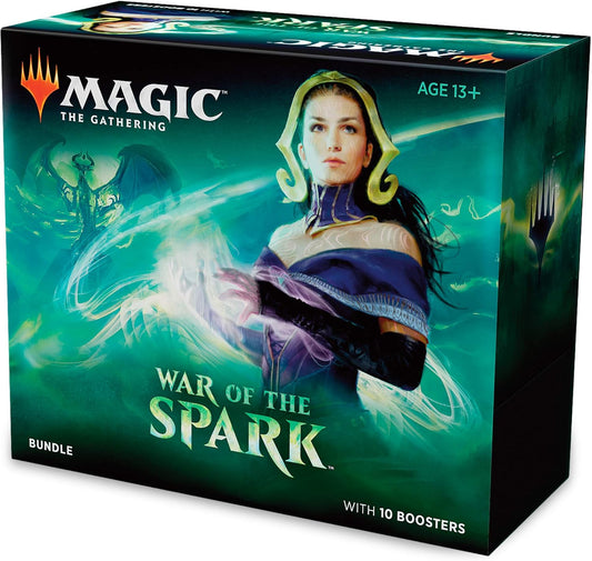 Magic: The Gathering War of The Spark Bundle | 10 Booster Packs | Accessories | Planeswalker in Every Pack