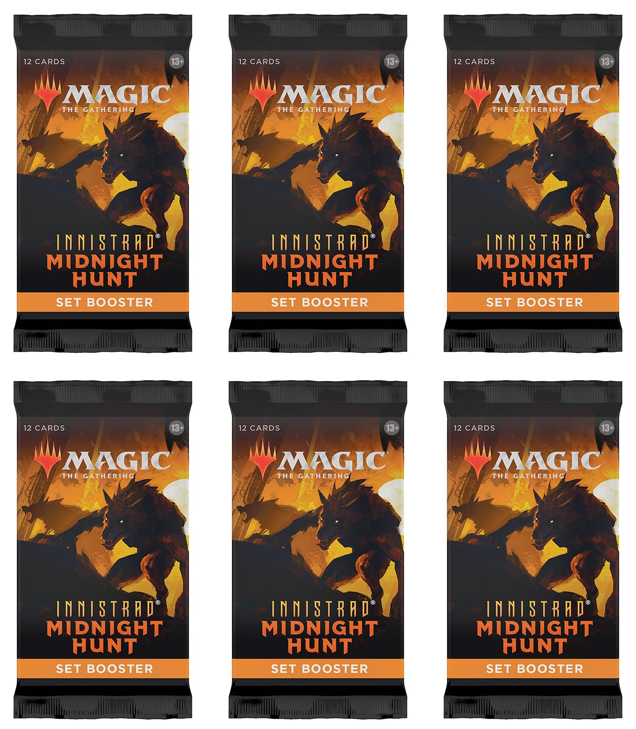 6 Packs MTG Set Booster Pack Lot MTG Innistrad Midnight Hunt