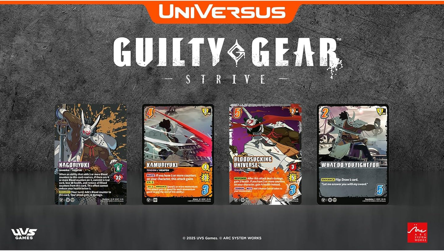 UniVersus: Guilty Gear - Strive - Blitz Box - 12 Blitz Packs (11 Cards Ea), Battle Deck-Building Trading Card Game, Randomly Assorted, TCG Collectible