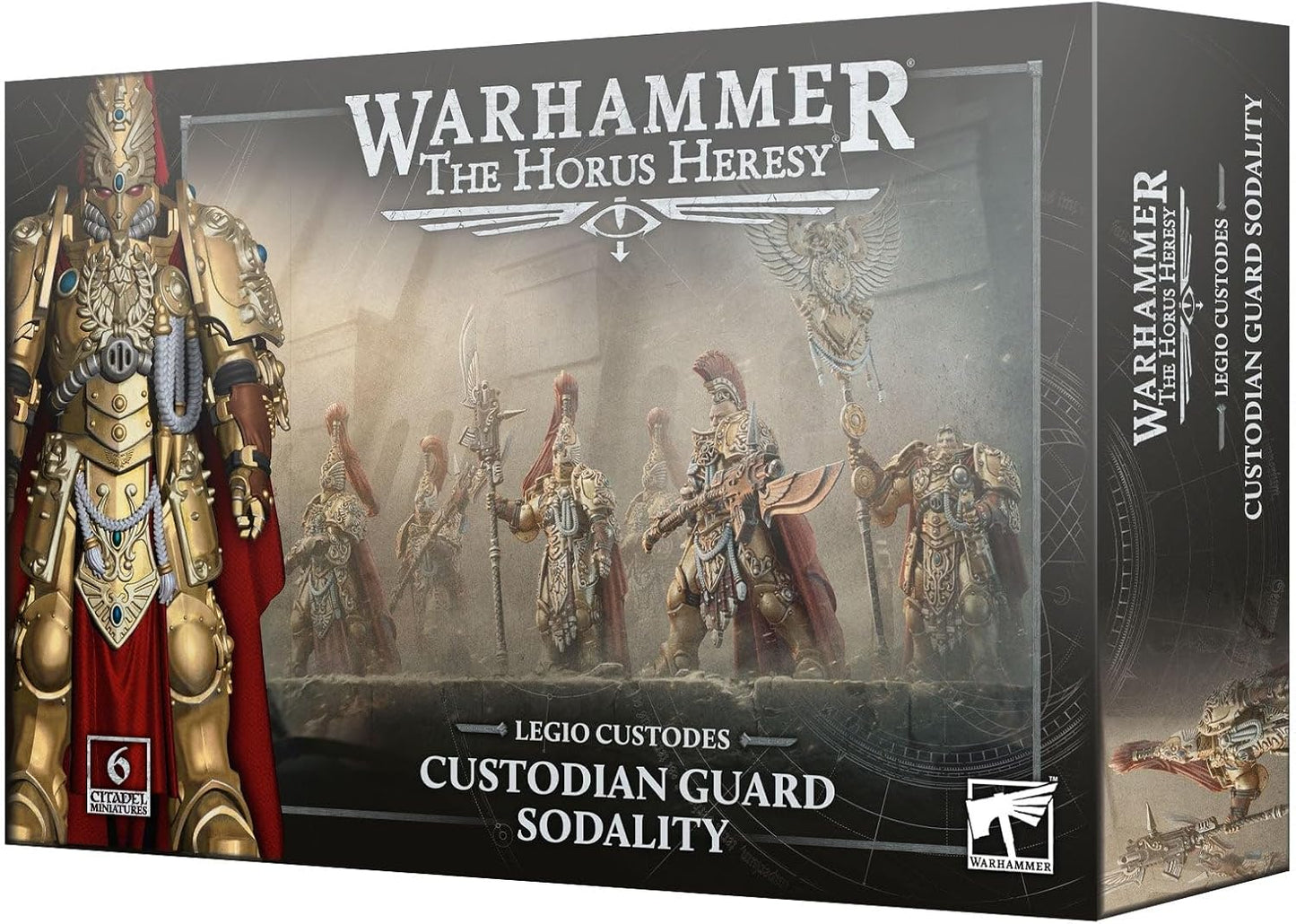 Warhammer The Horus Heresy Legio Custodes Custodian Guard Sodality, 6 Plastic Miniatures with Guardian Spears