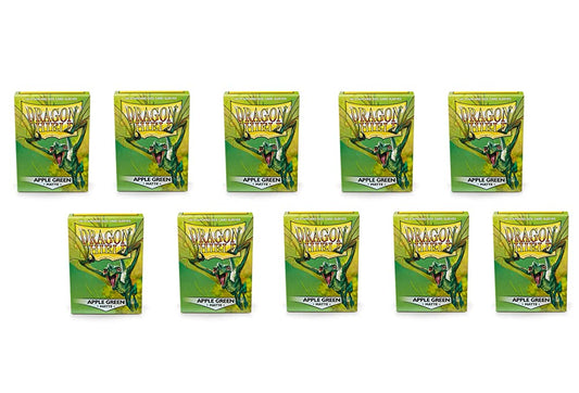 10 Packs Dragon Shield Matte Apple Green Standard Size 100 ct Card Sleeves Display Case