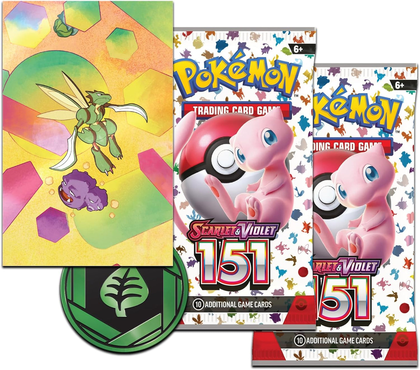 Pokémon TCG: Scarlet & Violet—151 Mini Tin – Scyther and Weezing (2 Booster Packs, 1 Coin & 1 Art Card)