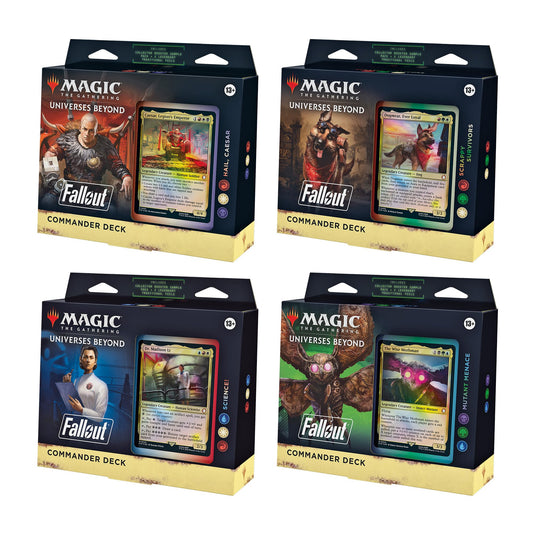 Magic: The Gathering Fallout Commander Deck Bundle – Includes All 4 Decks (1 Hail Caesar, 1 Scrappy Survivors, 1 Science!, and 1 Mutant Menace)
…