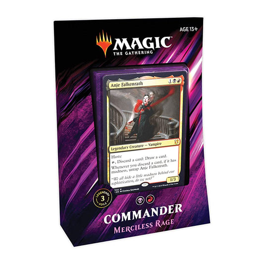 Magic: The Gathering Commander 2019 Merciless Rage Deck | 100-Card Ready-to-Play Deck | 3 Foil Commanders | Factory Sealed - Retail