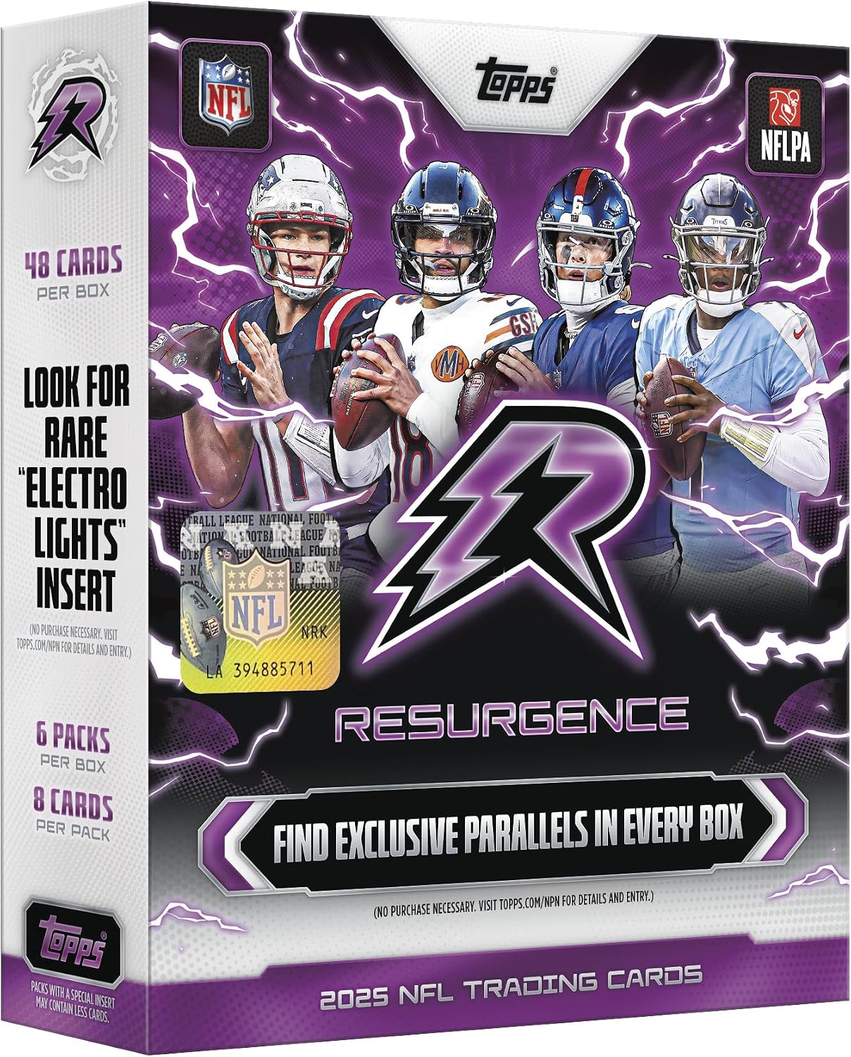 2025 Topps Resurgence Football Mega Box – 6 Packs, 8 Cards Per Pack, 48 Trading Cards