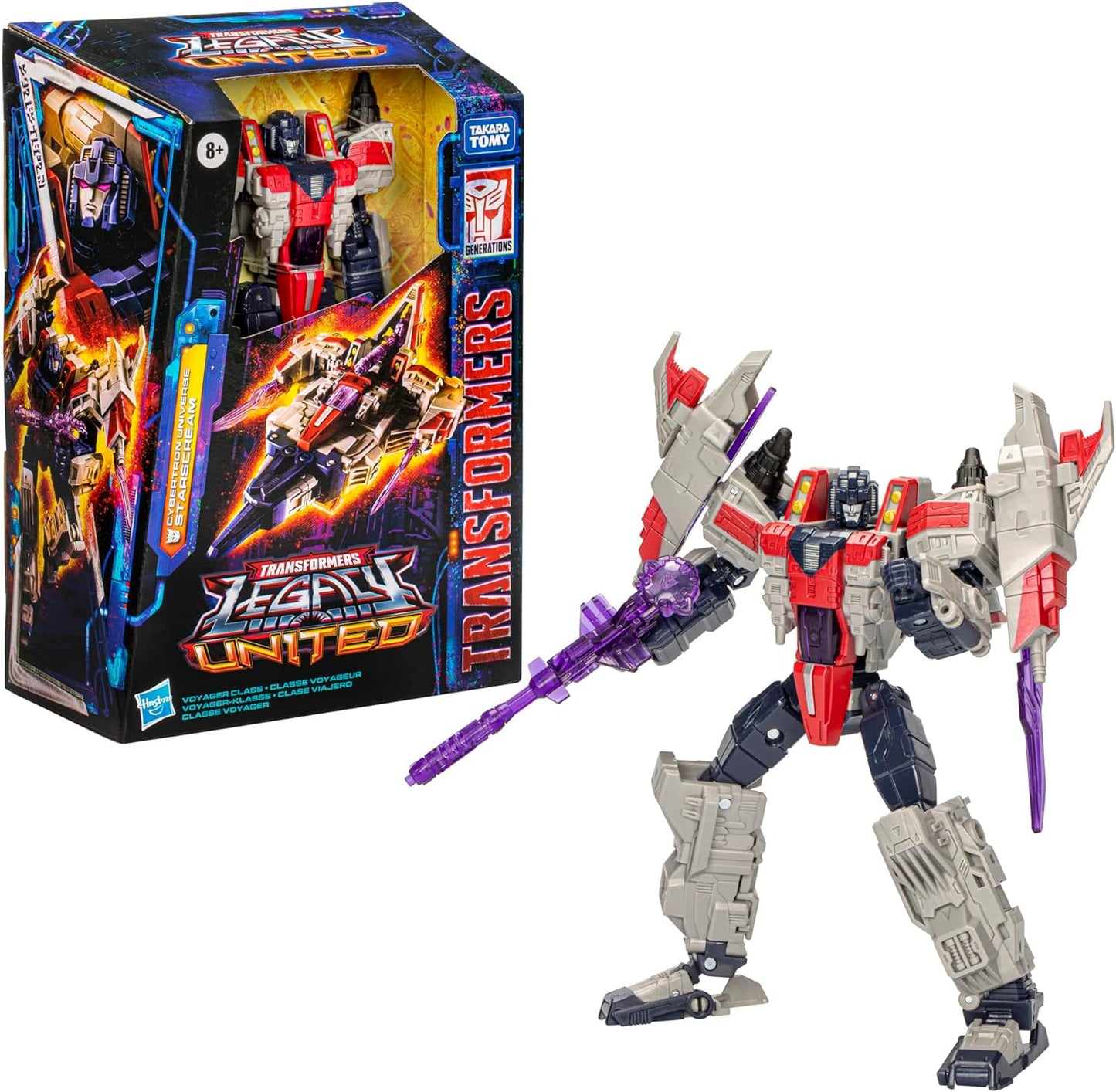 Transformers Legacy United Voyager Class Cybertron Universe Starscream, 7-inch Converting Action Figure, 8+ Years