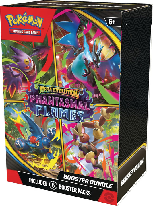 Pokemon TCG: Mega Evolution - Phantasmal Flames Booster Bundle - 6 Packs - Presale Ships 11/14/2025