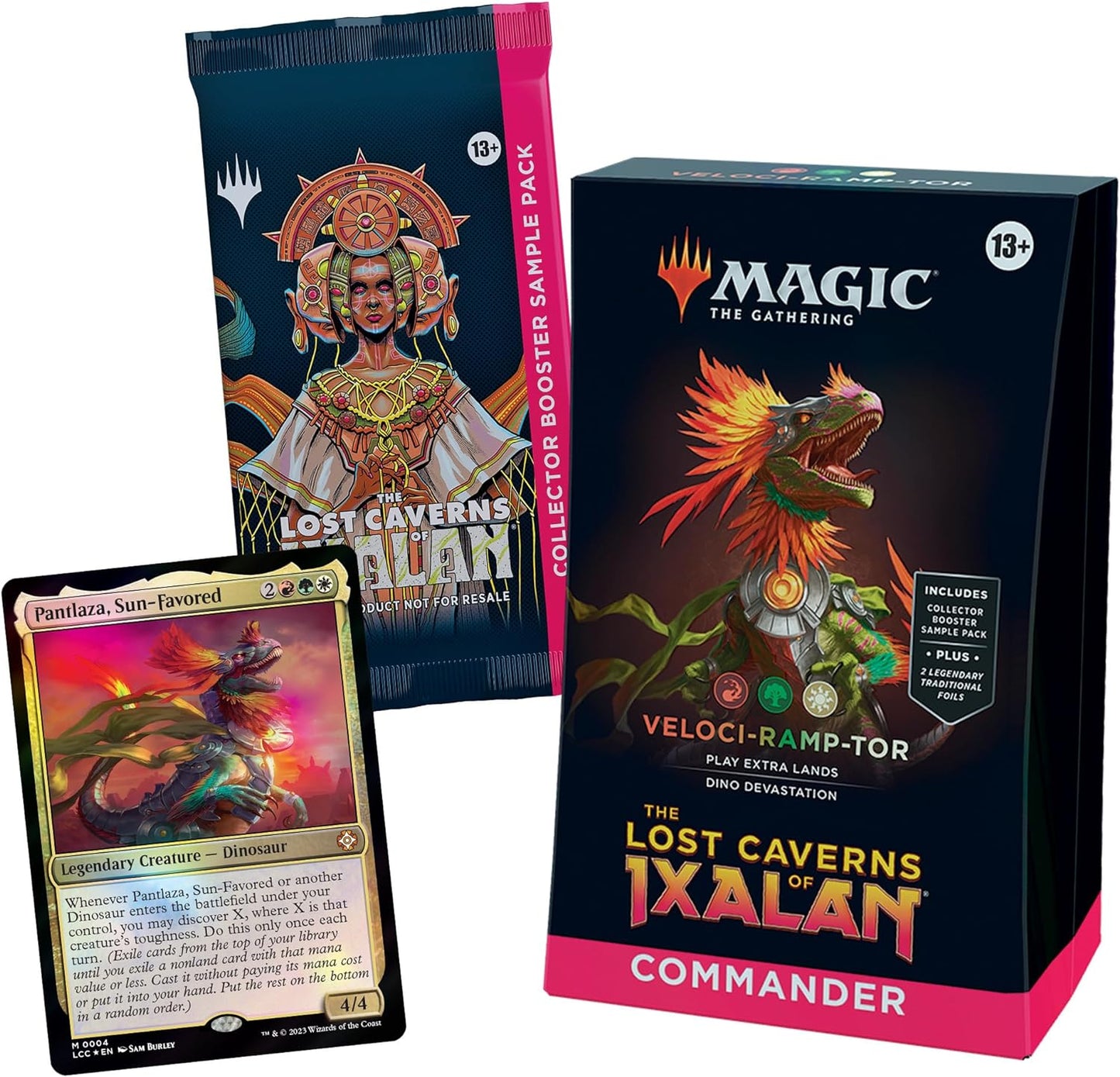 Magic: The Gathering The Lost Caverns of Ixalan Commander Deck - Veloci-ramp-tor (100-Card Deck, 2-Card Collector Booster Sample Pack + Accessories)