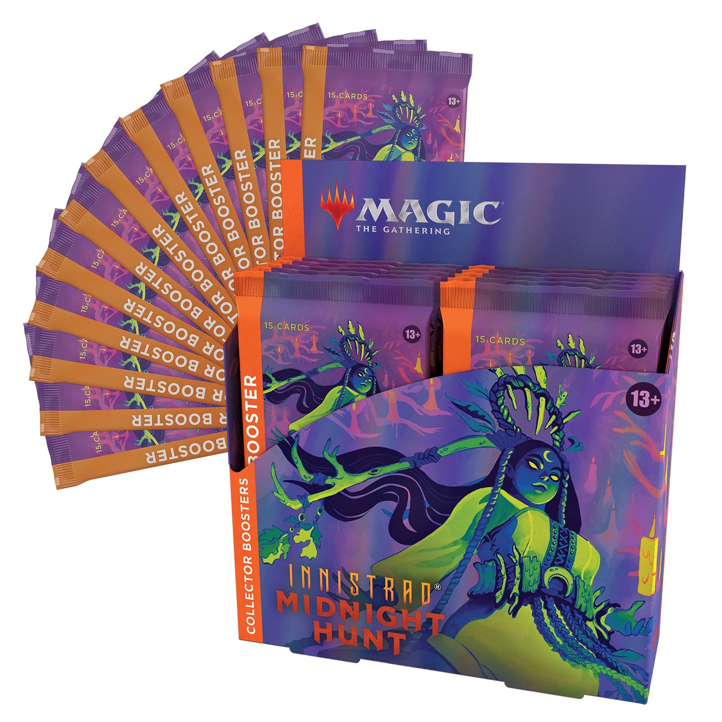 Magic: The Gathering Innistrad: Midnight Hunt Collector Booster Box | 12 Packs (180 Magic Cards)