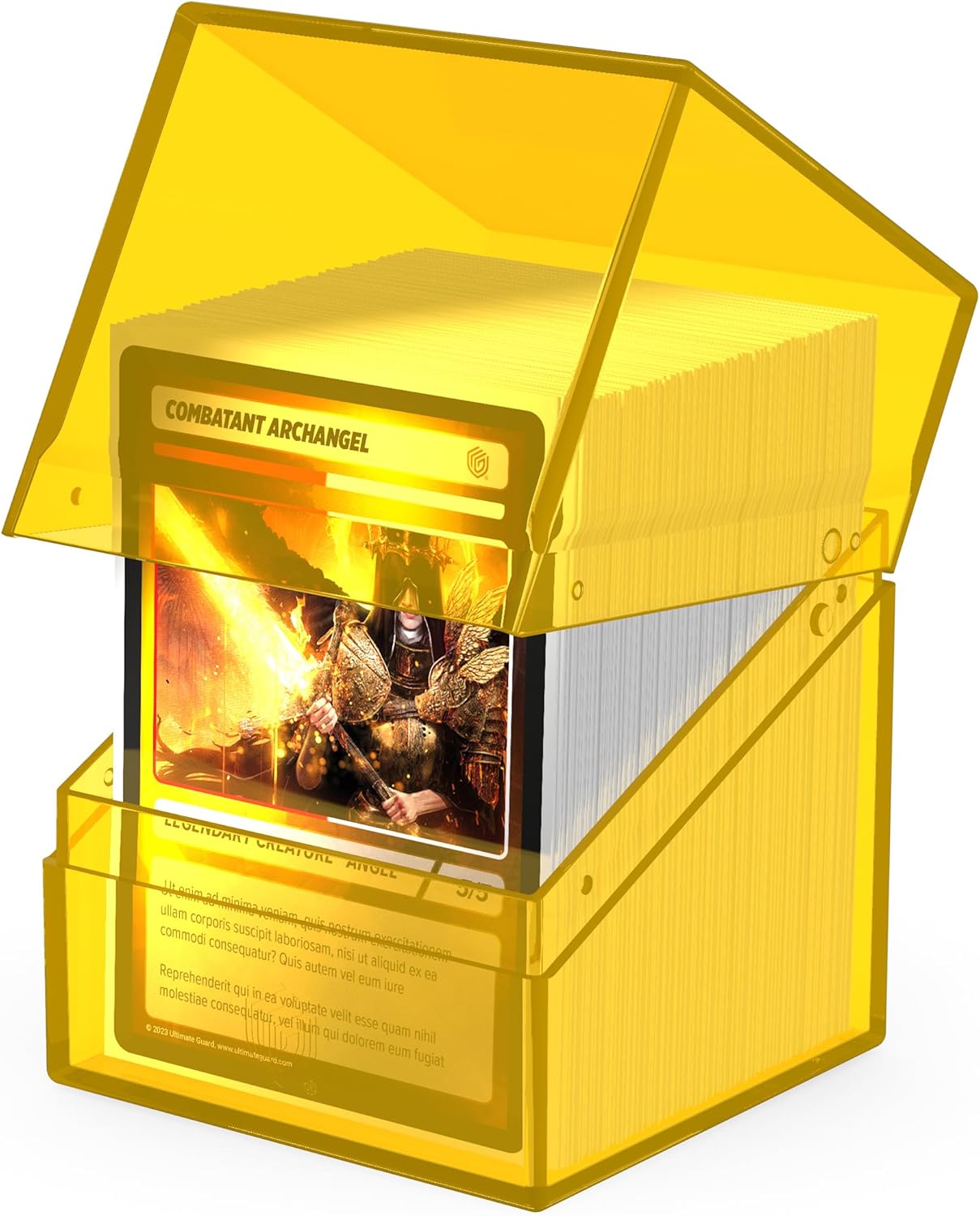 Ultimate Guard Boulder 100+ Clear, Deck Case for 100 Double-Sleeved TCG Cards, Amber, Secure & Durable Storage for Trading Card Games, Transparent