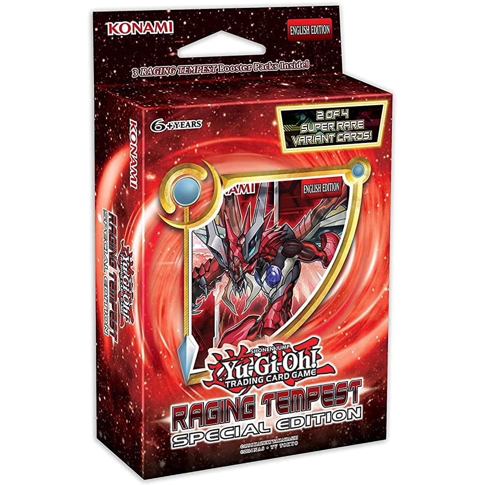 Yu-Gi-Oh! Cards! Raging Tempest Special Edition Deck | 3 Booster Packs | 2 Super Rare Cards | Genuine Cards, Multicolor, Model: 083717831495
