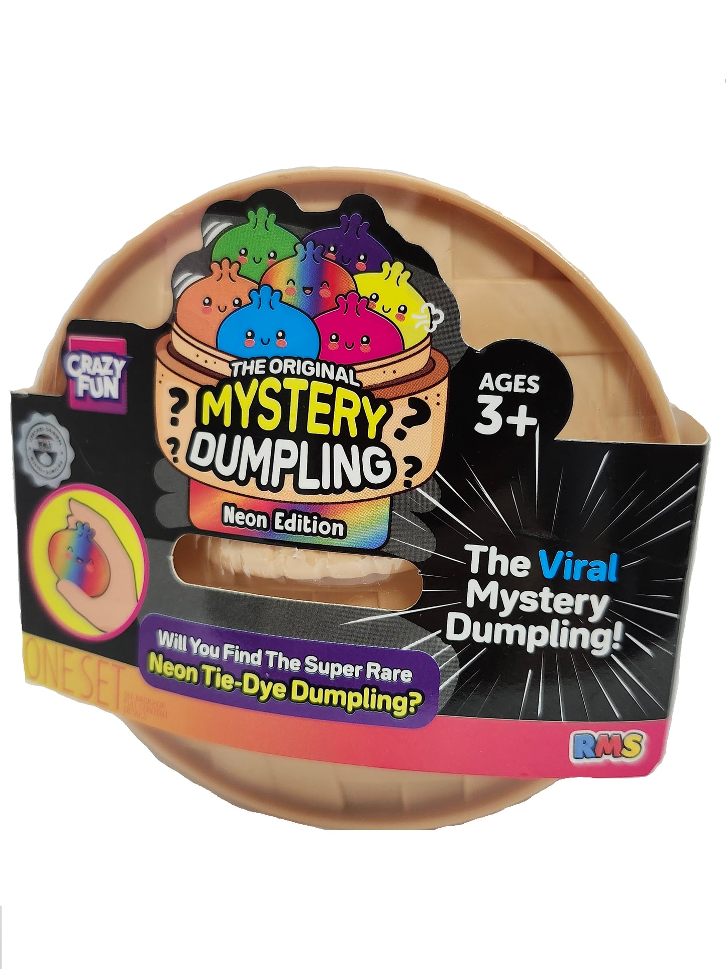 Crazy Fun The Original Mystery Dumpling Neon Edition Squishy Fidget Toy, Styles May Vary, 1 Set