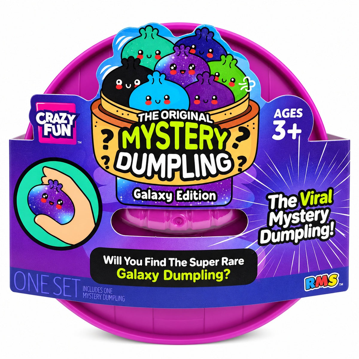 Crazy Fun The Original Mystery Dumpling Galaxy Edition Squishy Toy – 1 Mystery Blind Pack, Ages 3+
