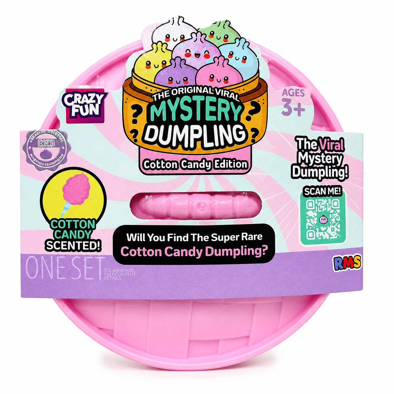 Crazy Fun Mystery Squishy Dumpling – Cotton Candy Edition, Scented Surprise Collectible Squishy Toy, Ages 3+