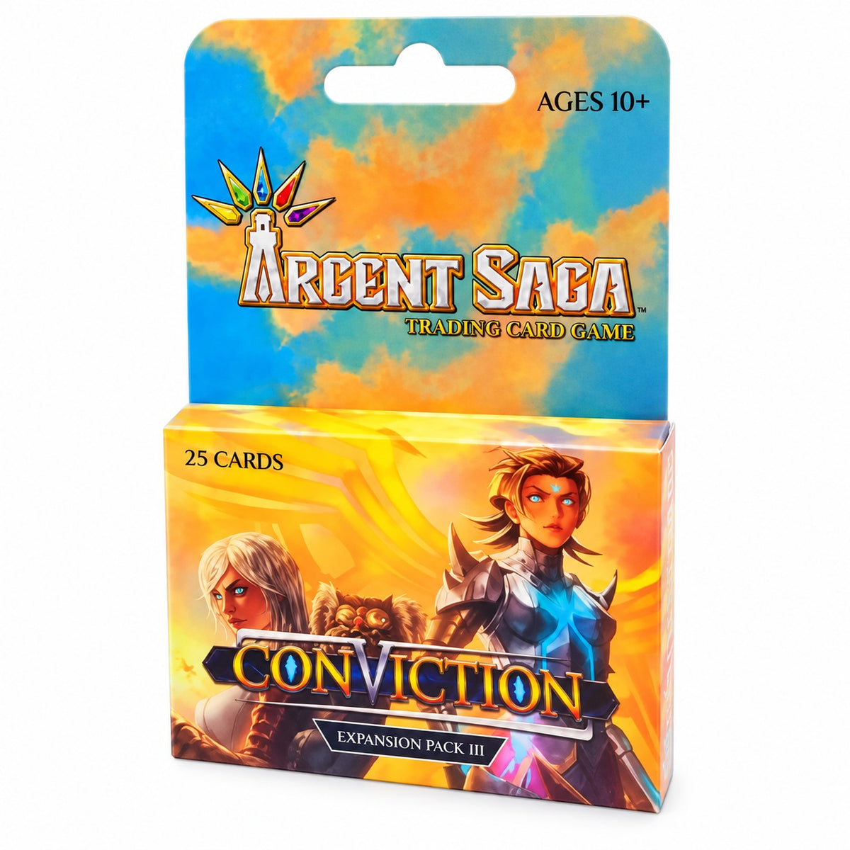 25-CARD EXPANSION PACK – Includes 25 cards from Argent Saga TCG Expansion Pack 3: Conviction.