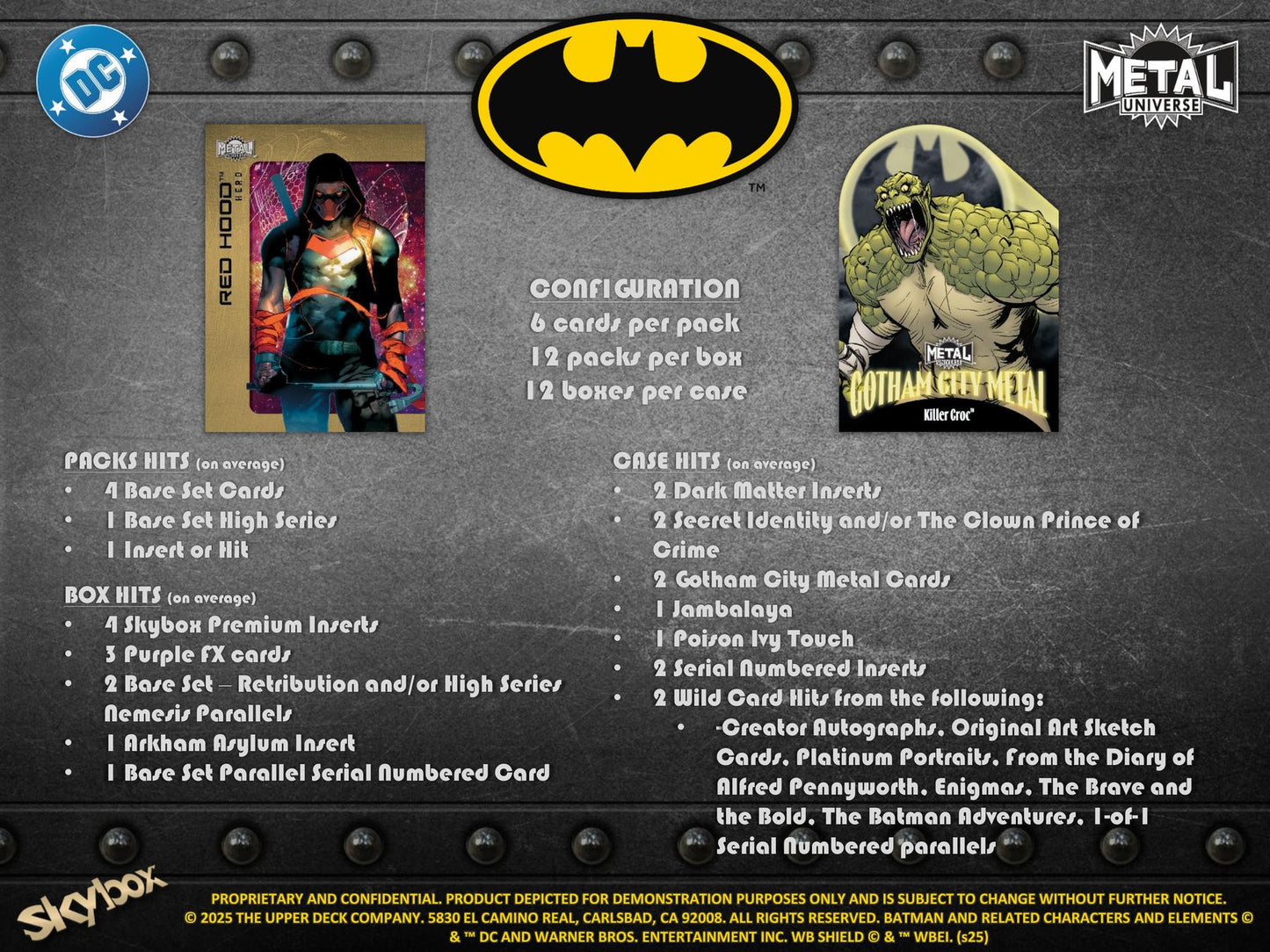 Upper Deck 2025 Batman Skybox Metal Universe 12-Pack Hobby Box