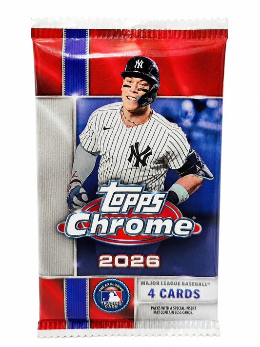 2026 Topps Chrome Baseball Trading Cards Blaster Pack – 4 Cards