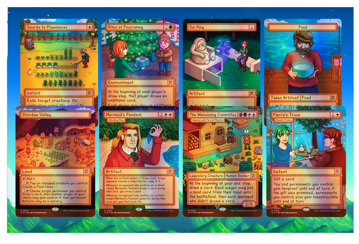 Magic: The Gathering Secret Lair x Stardew Valley: Welcome to Stardew Valley Foil Edition – 8 English Foil Cards