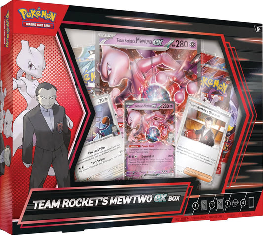 Pokemon TCG: Team Rocket’s Mewtwo ex Box - 4 Packs, Promos - Presale Ships 06/27/2025