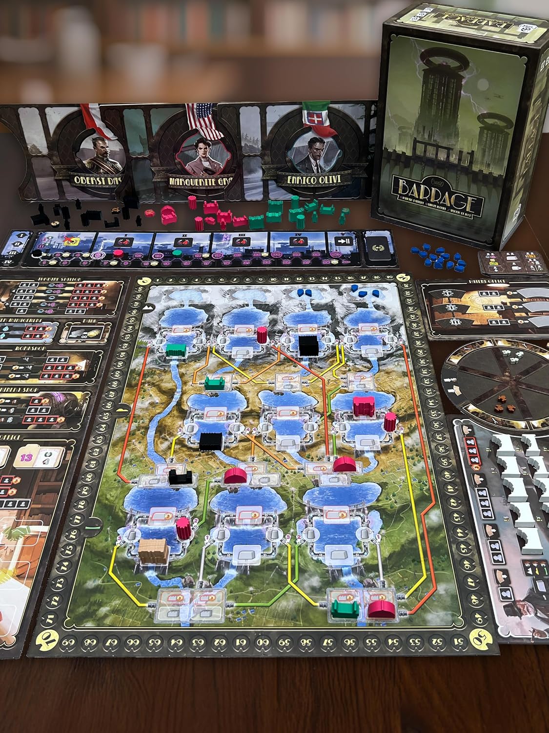 CrowD Games | Barrage: Base Game | 1-4 Players | Ages 14 and up | Strategy Board Game | Worker Placement | Engine Building | Network and Route Building | 60-120 min Playtime