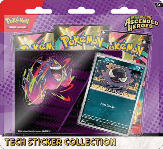Pokemon TCG: Mega Evolution - Ascended Heroes Tech Sticker Collection - Gastly - Presale Ships 01/30/2026