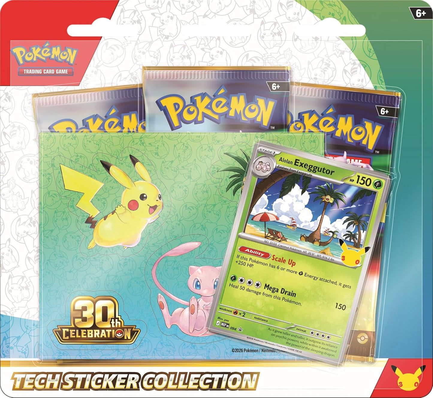 Pokemon TCG: 30th Celebration Tech Sticker Collection - Alolan Exeggutor - Presale Ships 09/16/2026