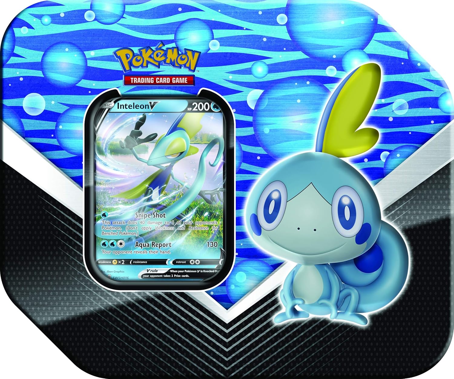 Pokemon TCG: Galar Partner Tins - Inteleon V - 5 Booster Packs ...