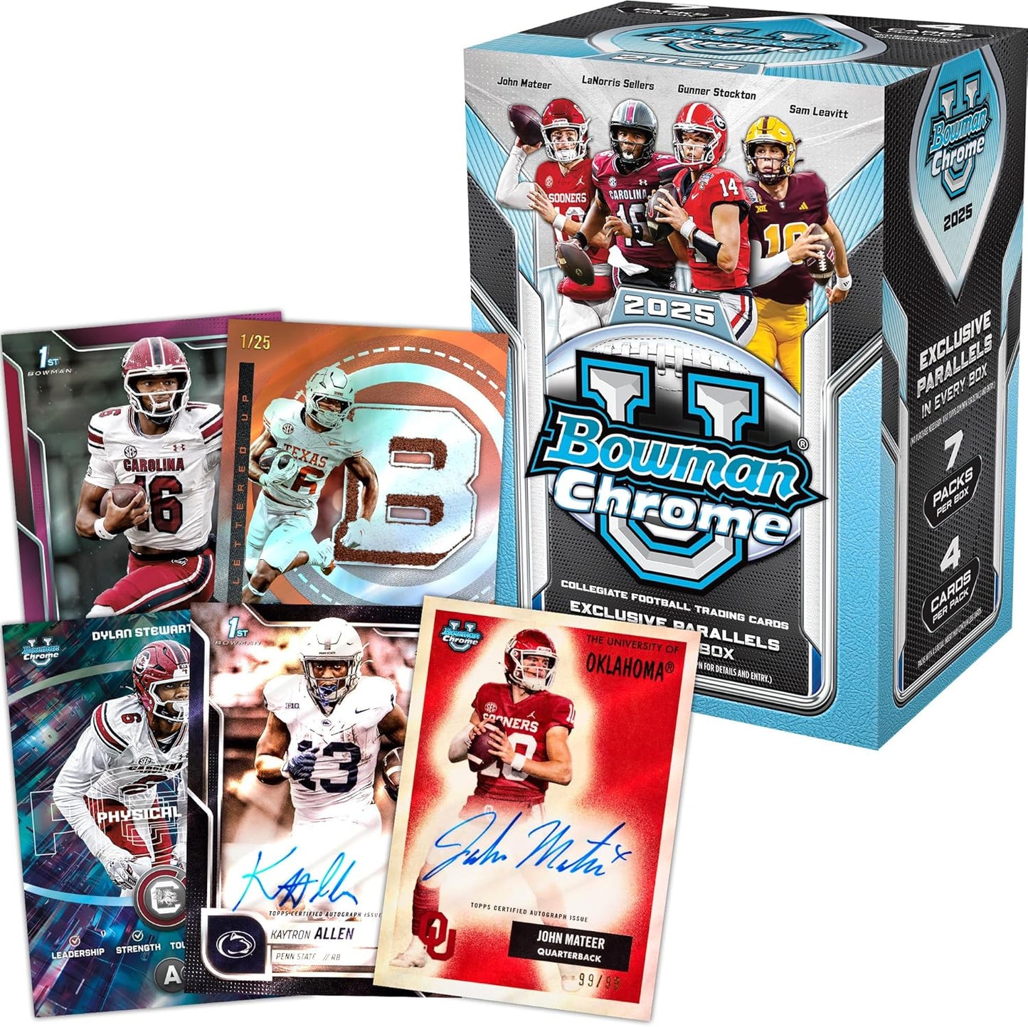 Topps 2025 Bowman University Chrome Football Value Blaster Box