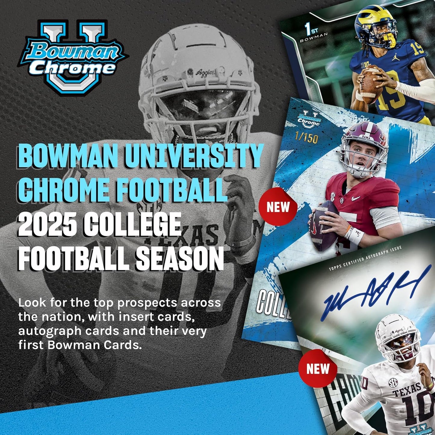 Topps 2025 Bowman University Chrome Football Value Blaster Box