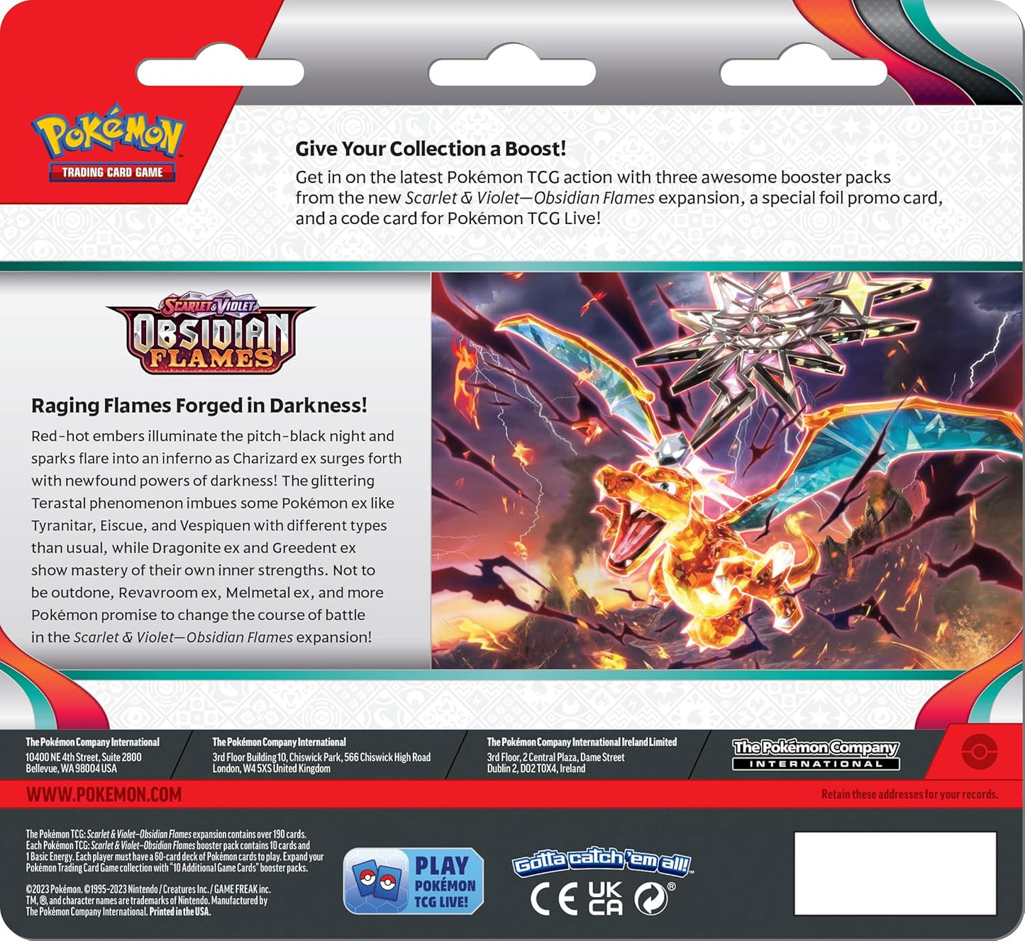 Pokemon TCG: Scarlet & Violet: SV03 Obsidian Flames: 3 Pack Booster Blister - Eevee