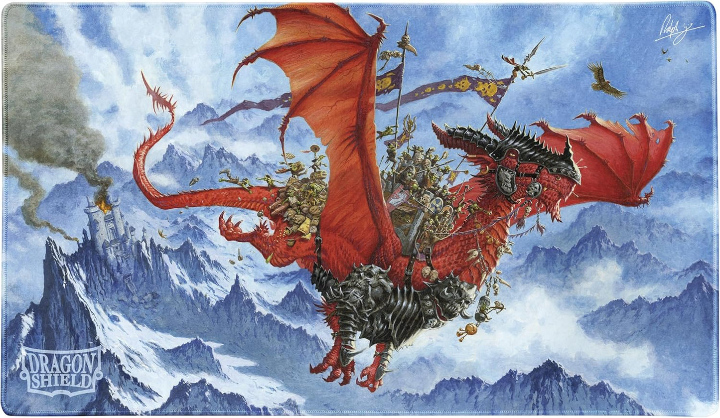 Dragon Shield Playmat – Standard Size TCG Playmat with Stitched Edges & Non-Slip Rubber Backing – Included Tube for Transport & Protection | The Raid