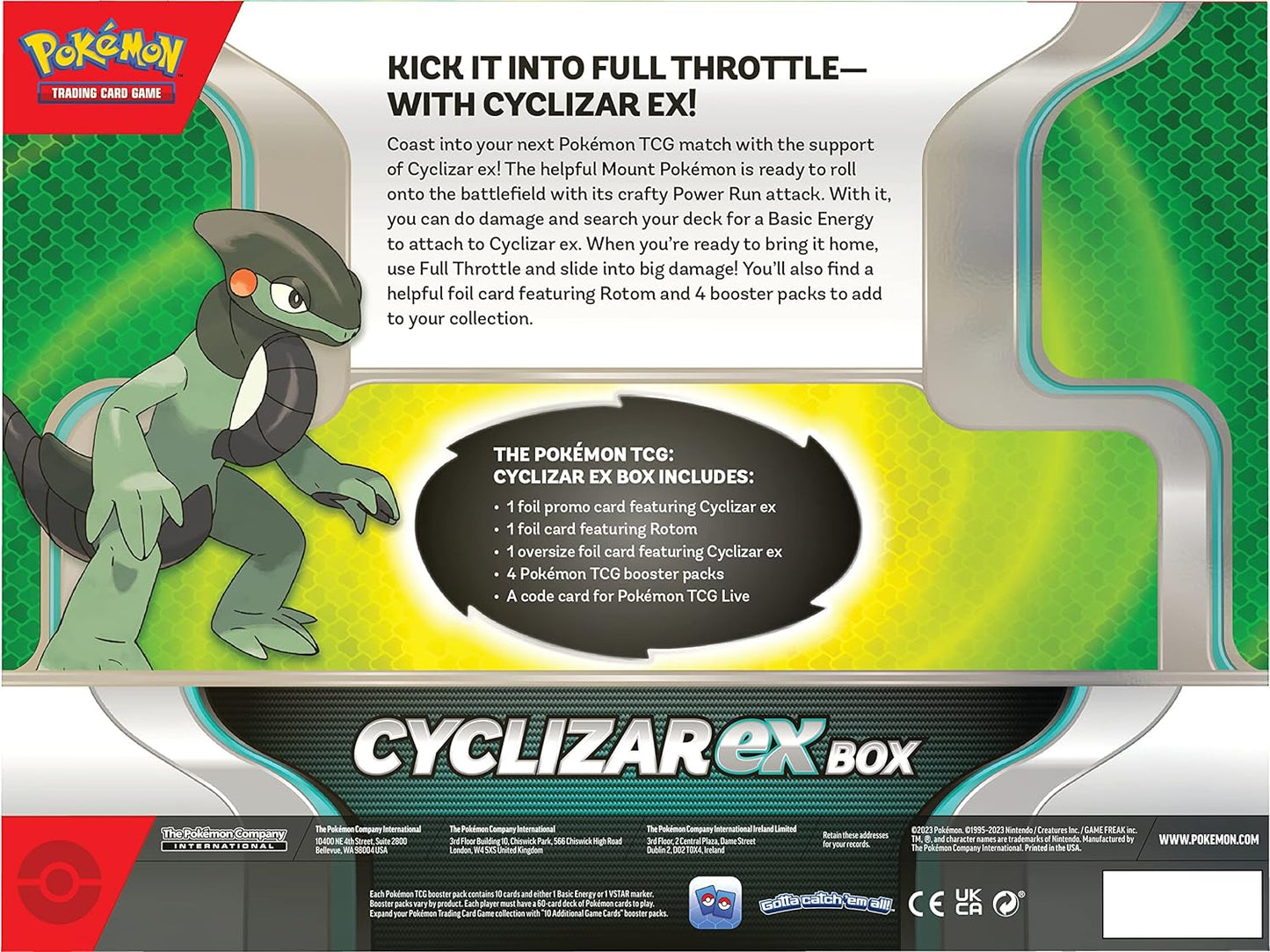 Pokemon TCG: Cyclizar ex Box - 4 Packs, Promo Cards