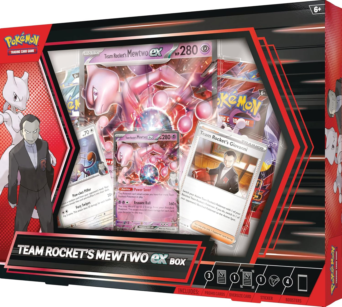 Pokemon TCG: Team Rocket’s Mewtwo ex Box - 4 Packs, Promos - Presale Ships 06/27/2025