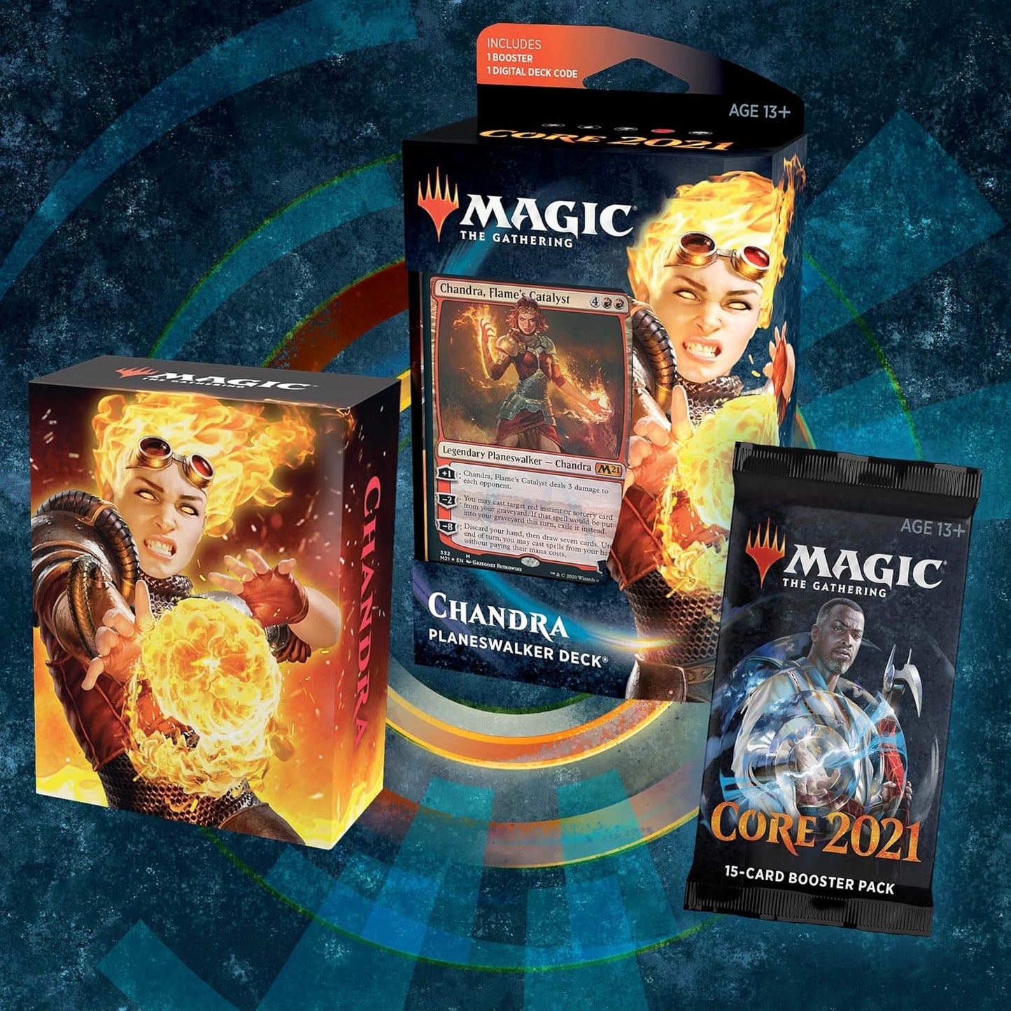 Magic: The Gathering Chandra, Flame’s Catalyst Planeswalker Deck | Core Set 2021 (M21) | 60 Card Starter Deck