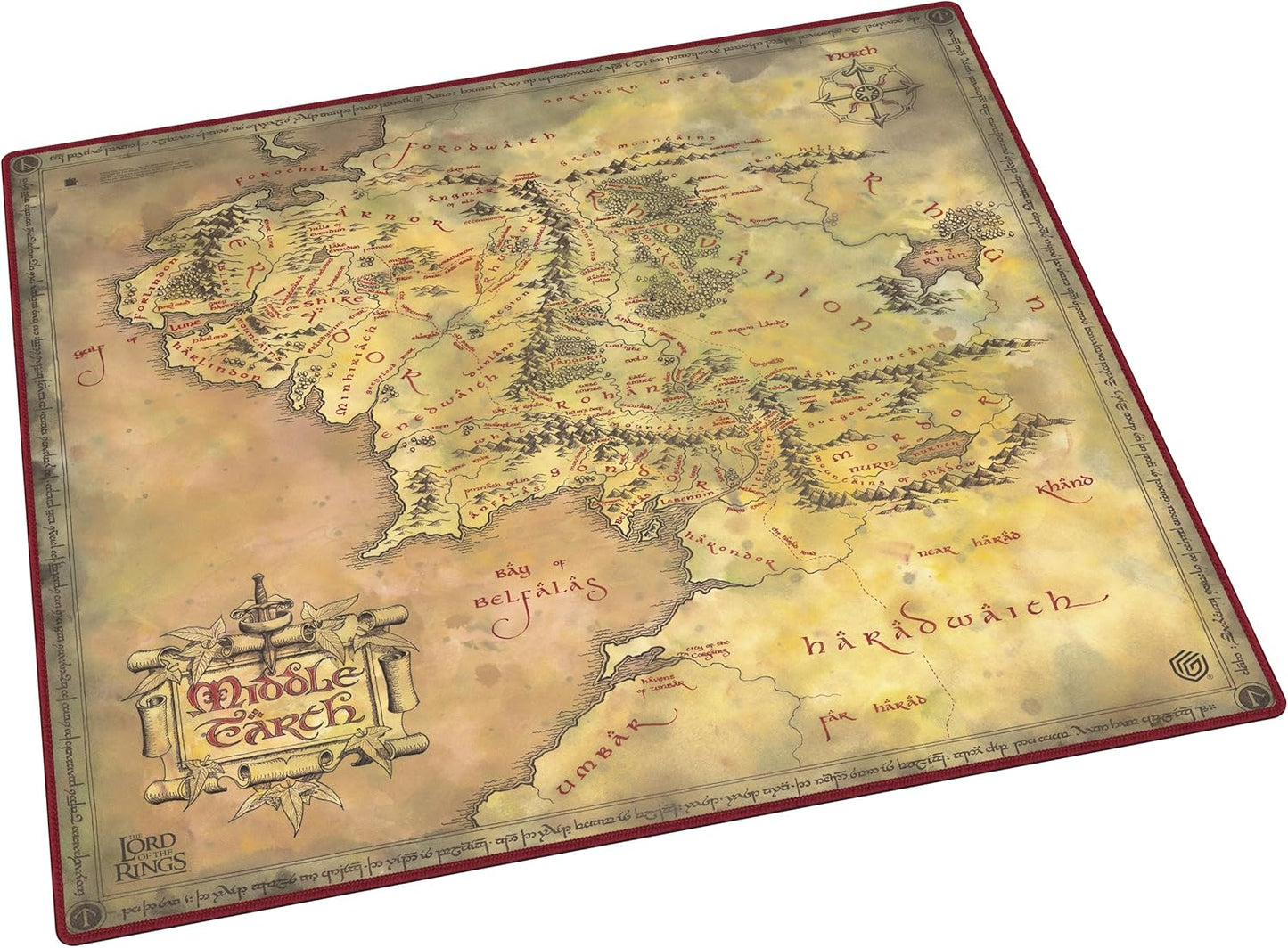 Ultimate Guard The Lord of the Rings Places of Middle-earth Play-Mat | Official LOTR TCG Gaming Mat | Stitched Edges | Anti-Slip Rubber Backing | 24 x 13.8 Inches