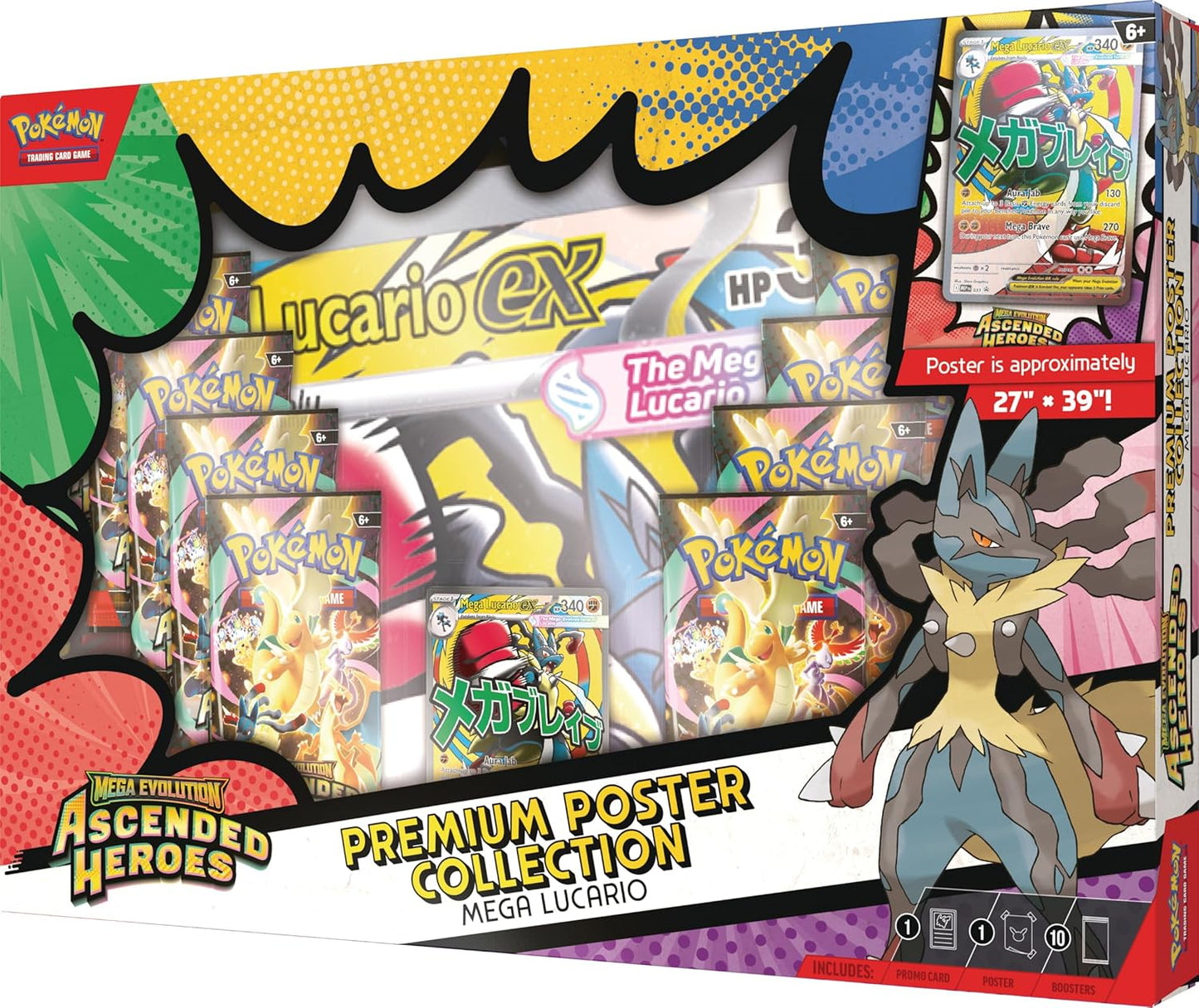 Pokemon TCG: Mega Evolution - Ascended Heroes - Premium Poster Collection - Mega Lucario - Presale Ships 03/20/2026