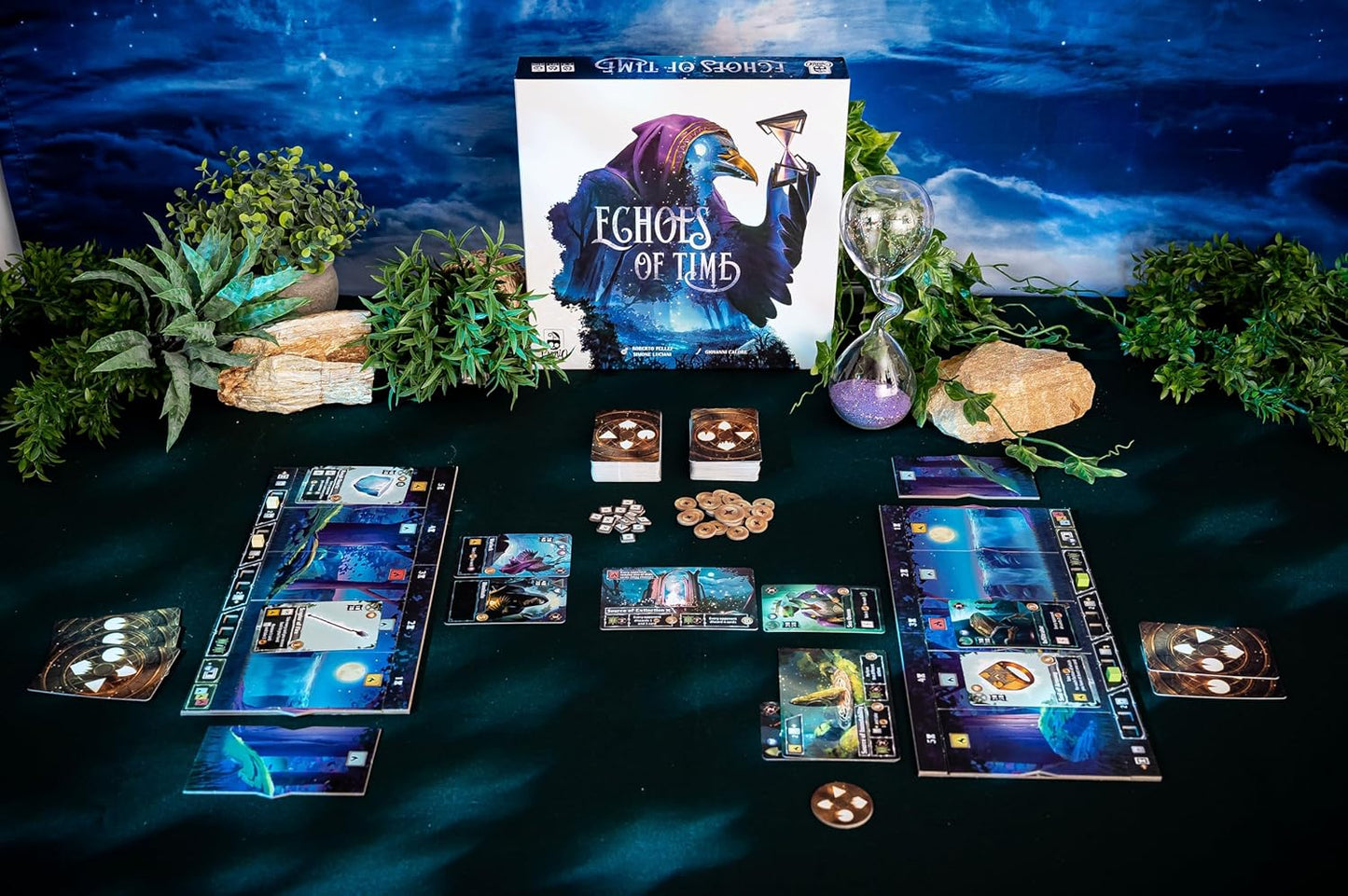 CrowD Games | Echoes of Time | 2-4 Players | Ages 12 and up | Strategy | Hand Management | Combo | Flexible Playstyle | 30-60 min