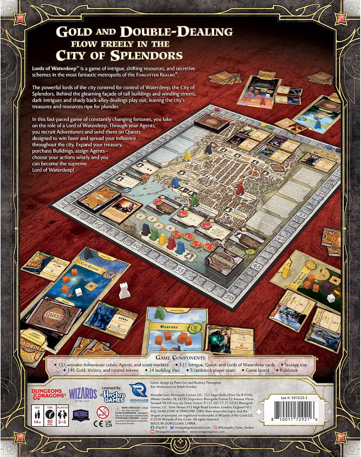 Dungeons & Dragons Lords of Waterdeep Strategy Board Game by Wizards of the Coast, 2–5 Players, Ages 12+, 60–120 Minutes Copy title