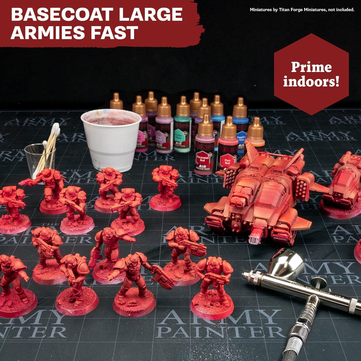 The Army Painter Warpaints Air Complete Set, 126 Non-Toxic Water Based Airbrush Paint Set - Paint for Tabletop Roleplaying, Boardgames, and Wargames Model Painting
