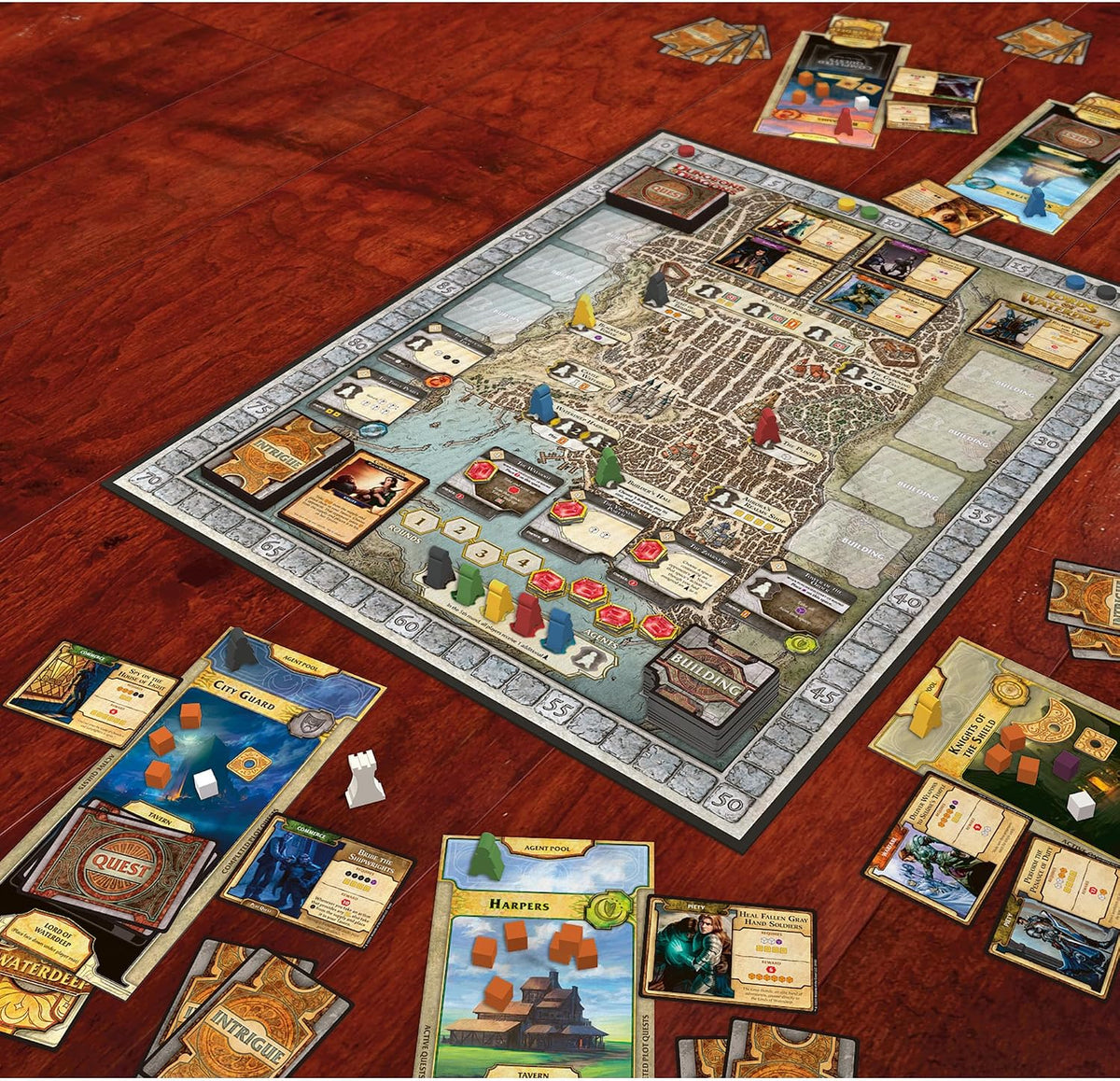 Dungeons & Dragons Lords of Waterdeep Strategy Board Game by Wizards of the Coast, 2–5 Players, Ages 12+, 60–120 Minutes Copy title