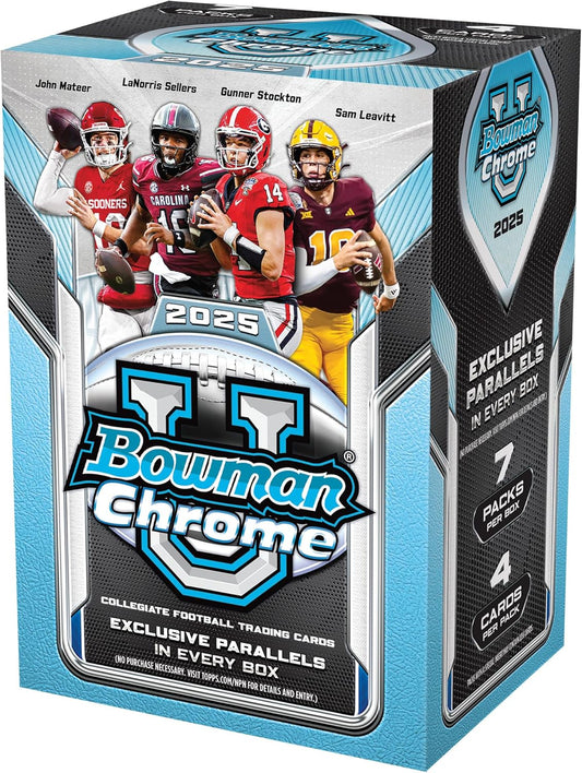 Topps 2025 Bowman University Chrome Football Value Blaster Box