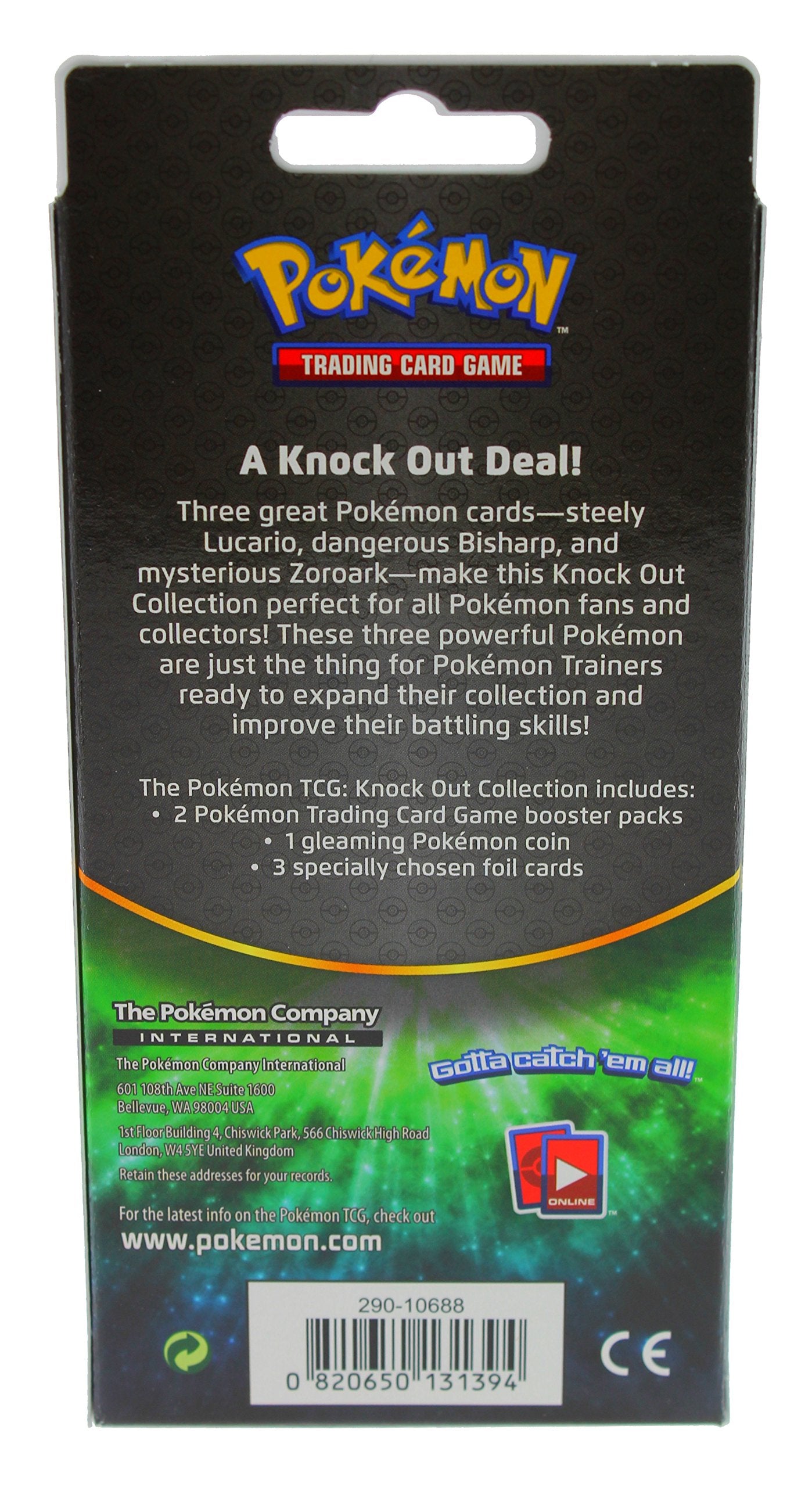 Pokemon TCG: Knock Out Collection Random Deal | Get 3 Rare Foil Lucario, Bisharp, and Zoroark OR Tyranitar, Shiftry and Vivillon | Plus 2 Booster Packs Trading Card Set